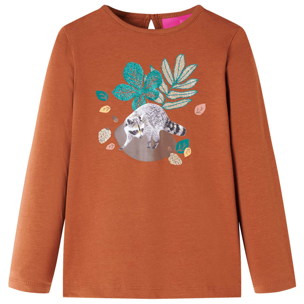 VidaXL Kindershirt mit langen Ärmeln 92 cognacfarben