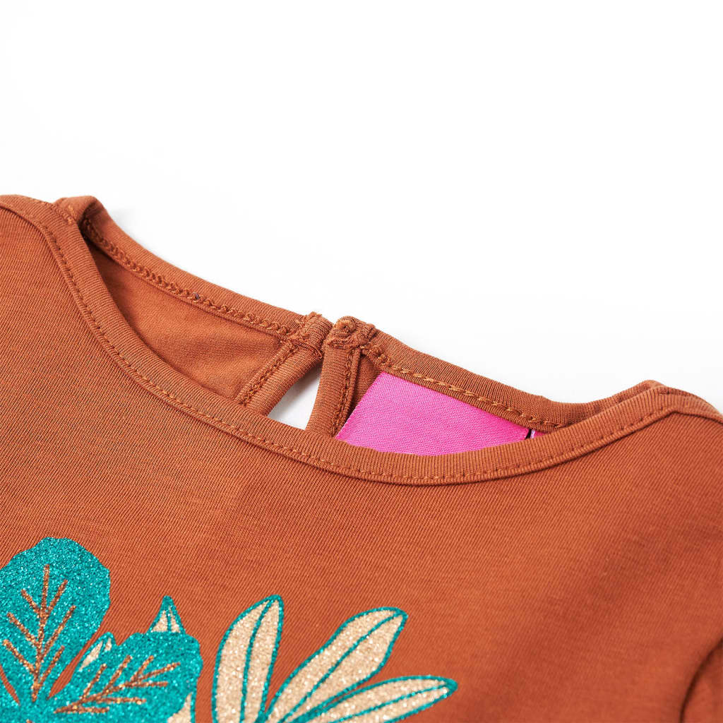 VidaXL Kindershirt mit langen Ärmeln 104 cognacfarben