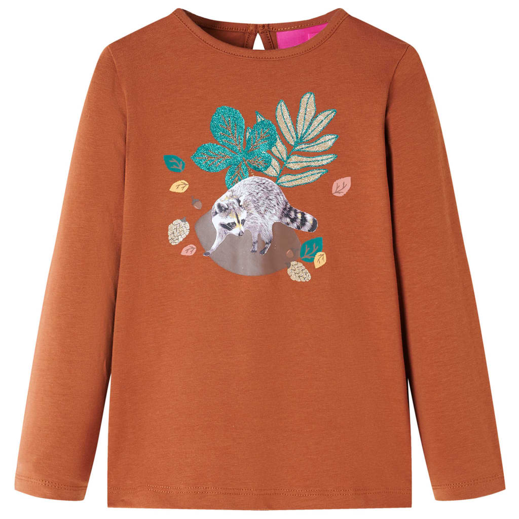 VidaXL Kindershirt mit langen Ärmeln 140 cognacfarben