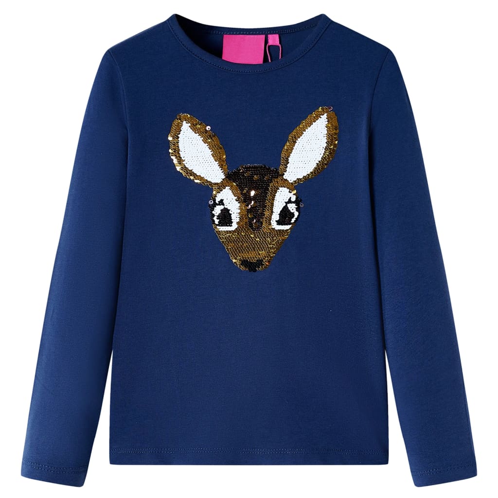 VidaXL Kindershirt mit langen Ärmeln 92 Marineblau