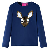 VidaXL Kindershirt mit langen Ärmeln 128 Marineblau
