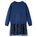 VidaXL Kinderkleid mit langen Ärmeln 104 Marineblau