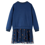 VidaXL Kinderkleid mit langen Ärmeln 116 Marineblau