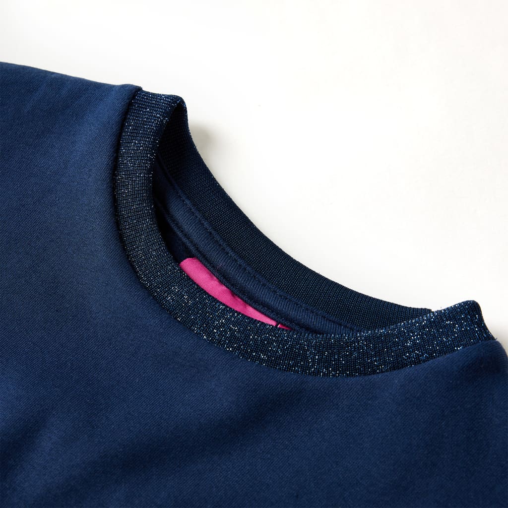 VidaXL Kinderkleid mit langen Ärmeln 128 Marineblau