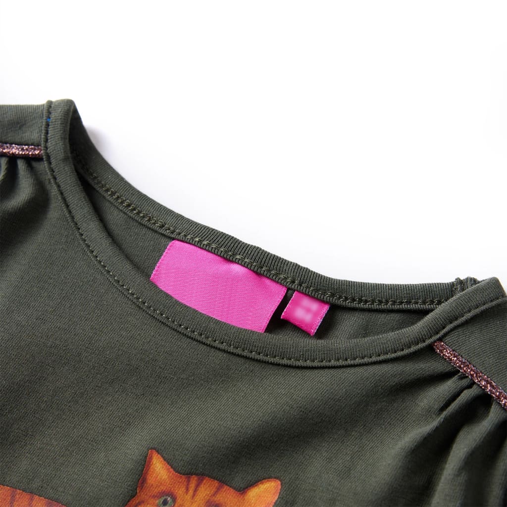 VidaXL Kindershirt mit langen Ärmeln 116 Khaki
