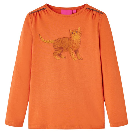 VidaXL Kindershirt mit langen Ärmeln 92 orange-braun