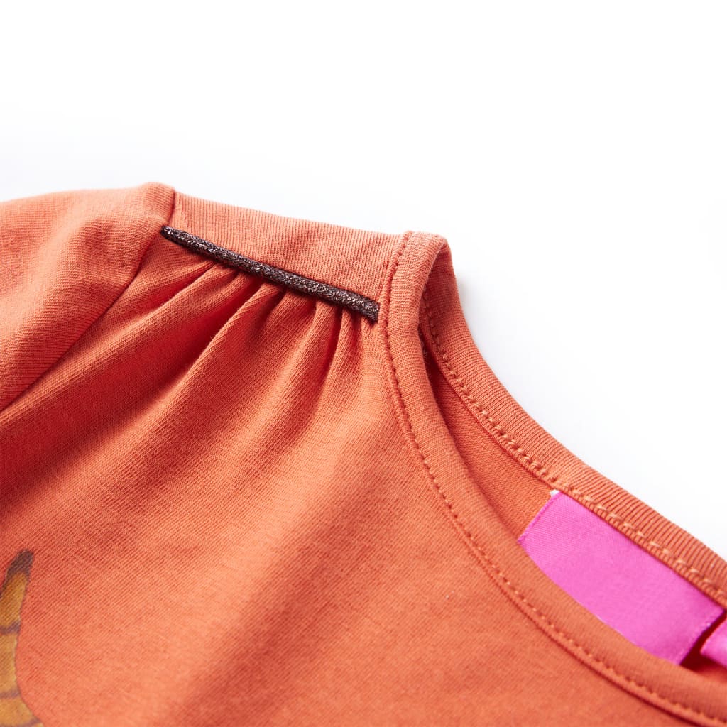 VidaXL Kindershirt mit langen Ärmeln 92 orange-braun