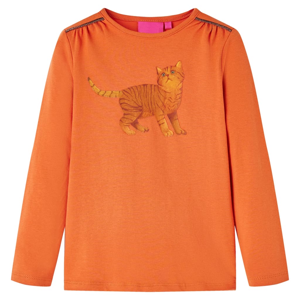 VidaXL Kindershirt mit langen Ärmeln 104 Orange-Braun