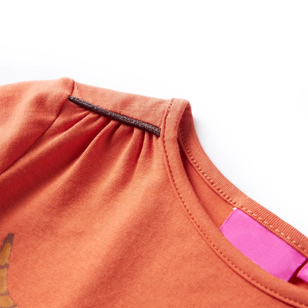 VidaXL Kindershirt mit langen Ärmeln 104 Orange-Braun