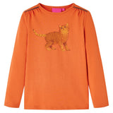 VidaXL Kindershirt mit langen Ärmeln 128 Orange-Braun