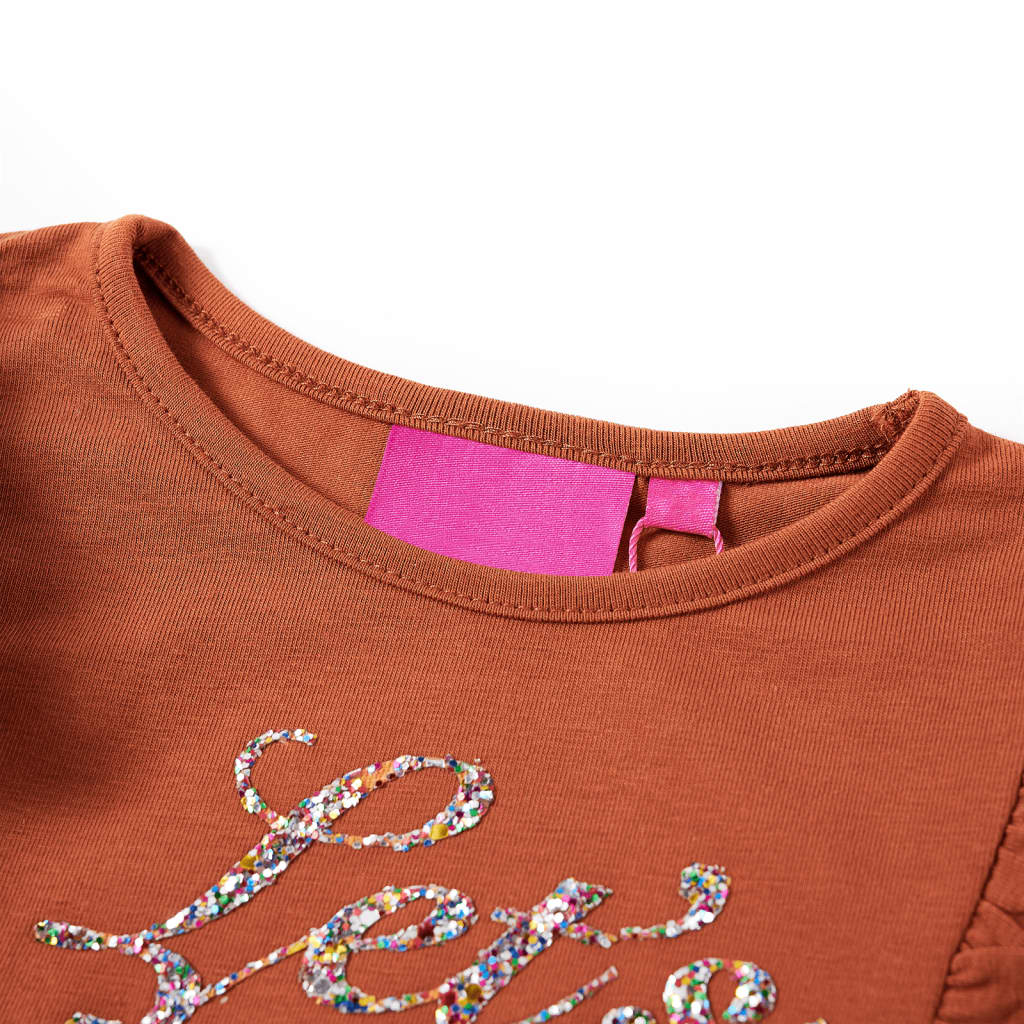 VidaXL Kindershirt mit langen Ärmeln 104 cognacfarben