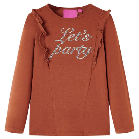 VidaXL Kindershirt mit langen Ärmeln 140 cognacfarben