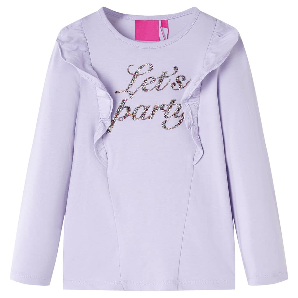 VidaXL Kindershirt mit langen Ärmeln 92 Hellflieder