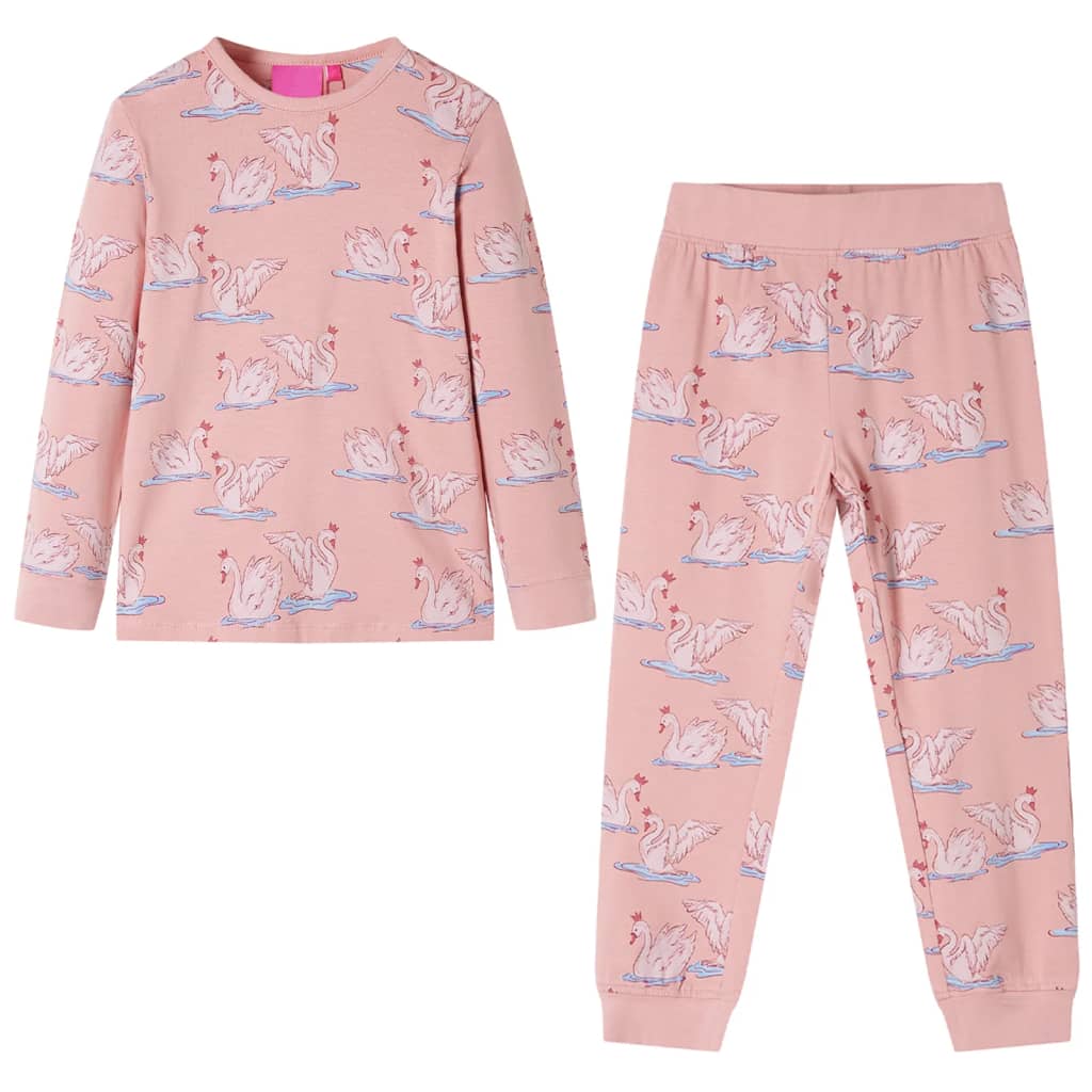 VidaXL Kinderpyjama mit langen Ärmeln 92 Hellrosa