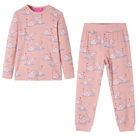 Vidaxl Kinderpyjama mit langen Ärmeln 104 Hellrosa