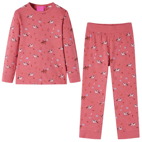 VidaXL Kinderpyjama mit langen Ärmeln 116 Altrosa