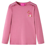VidaXL Kindershirt mit langen Ärmeln 128 himbeerfarben
