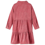 VidaXL Kinderkleid mit langen Ärmeln Cord 128 Altrosa