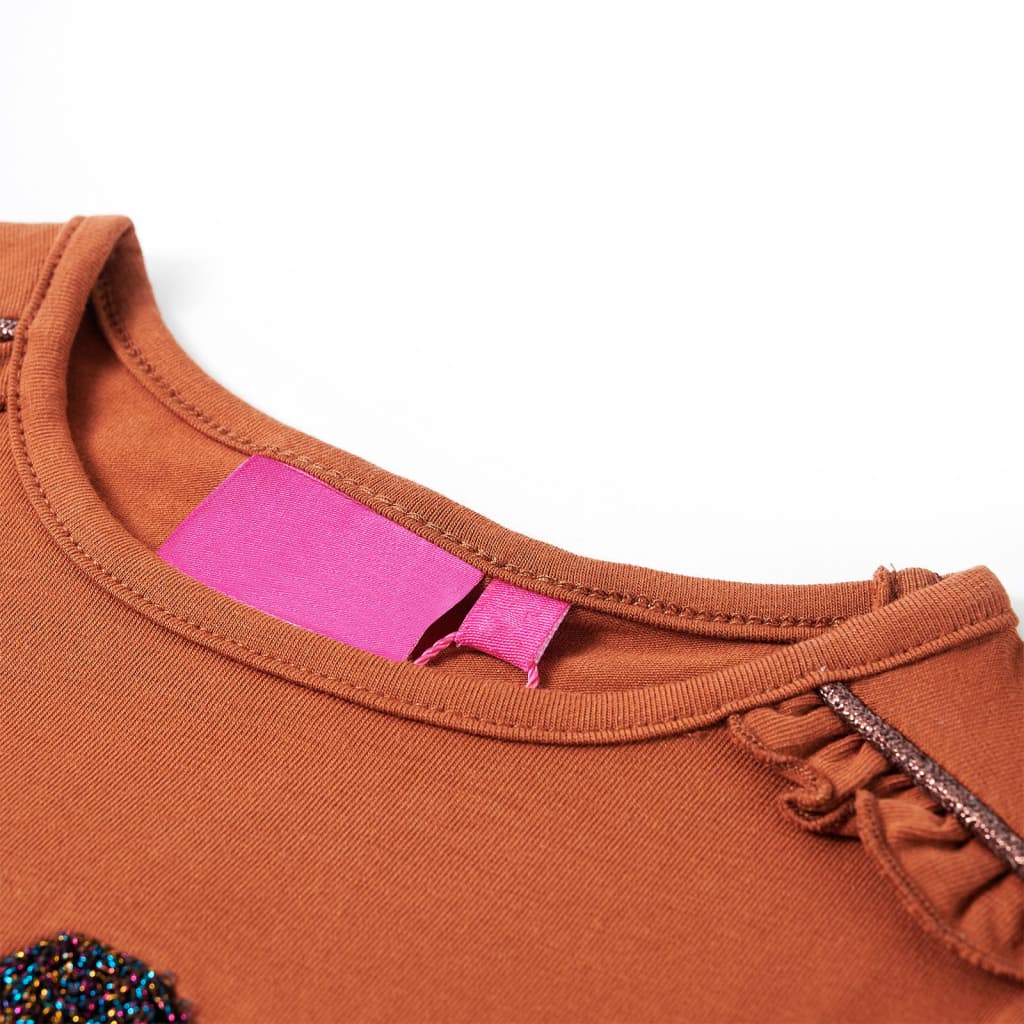 VidaXL Kindershirt mit langen Ärmeln 92 cognacfarben