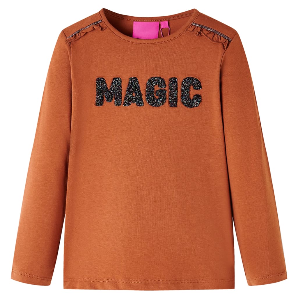 VidaXL Kindershirt mit langen Ärmeln 128 cognacfarben