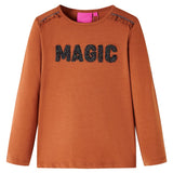 VidaXL Kindershirt mit langen Ärmeln 140 cognacfarben