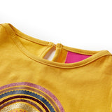 VidaXL Kindershirt mit langen Ärmeln 116 Ocker