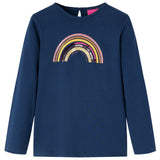 VidaXL Kindershirt mit langen Ärmeln 104 Marineblau