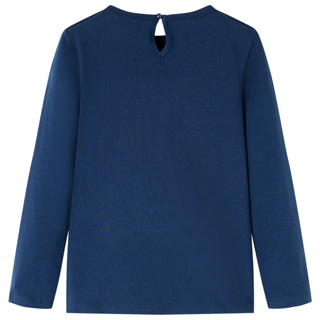 VidaXL Kindershirt mit langen Ärmeln 128 Marineblau
