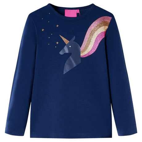 VidaXL Kindershirt mit langen Ärmeln 92 Marineblau