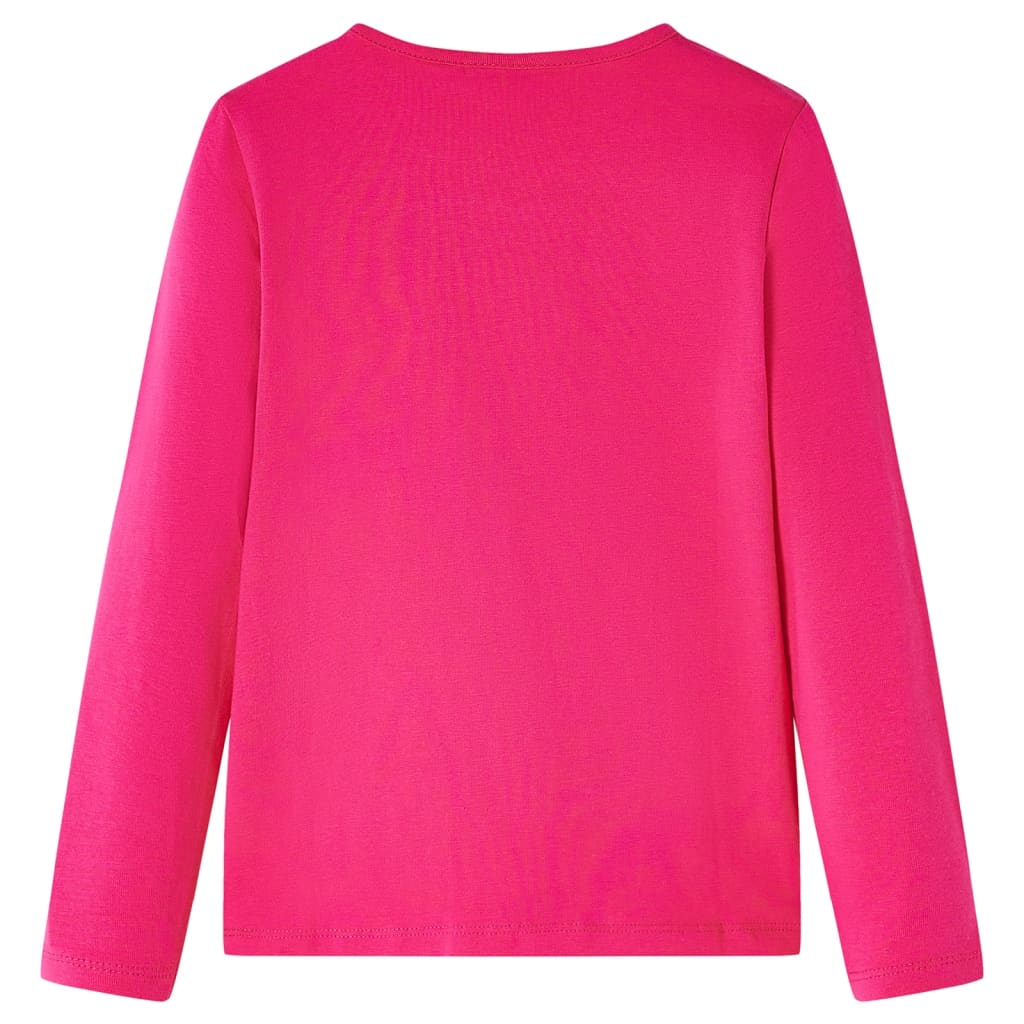 VidaXL Kindershirt mit langen Ärmeln 116 leuchtendes Rosa