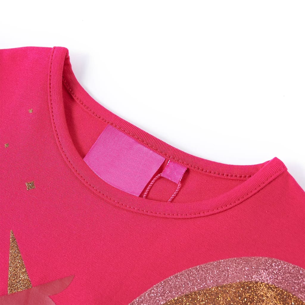 VidaXL Kindershirt mit langen Ärmeln 128 leuchtendes Rosa
