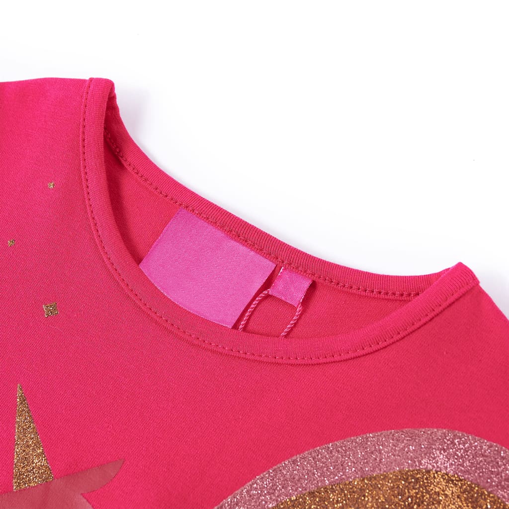 VidaXL Kindershirt mit langen Ärmeln 140 leuchtendes Rosa