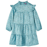 VidaXL Kinderkleid mit langen Ärmeln 92 Blau