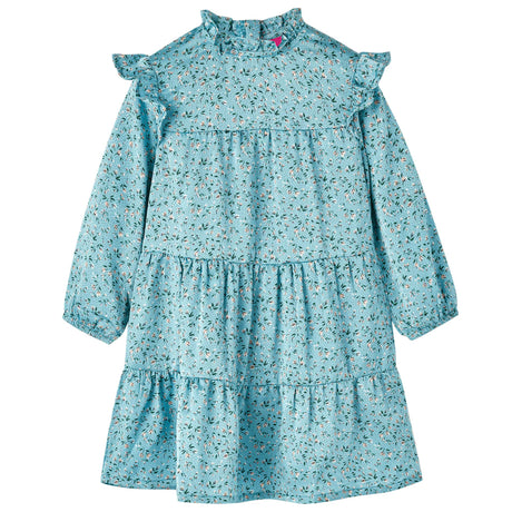 VidaXL Kinderkleid mit langen Ärmeln 92 Blau