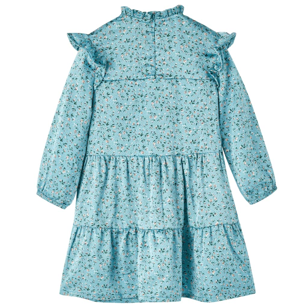 VidaXL Kinderkleid mit langen Ärmeln 92 Blau