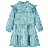 VidaXL Kinderkleid mit langen Ärmeln 92 Blau
