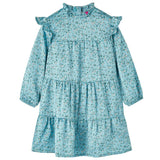 VidaXL Kinderkleid mit langen Ärmeln 140 Blau