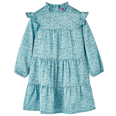 VidaXL Kinderkleid mit langen Ärmeln 140 Blau