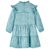 VidaXL Kinderkleid mit langen Ärmeln 140 Blau