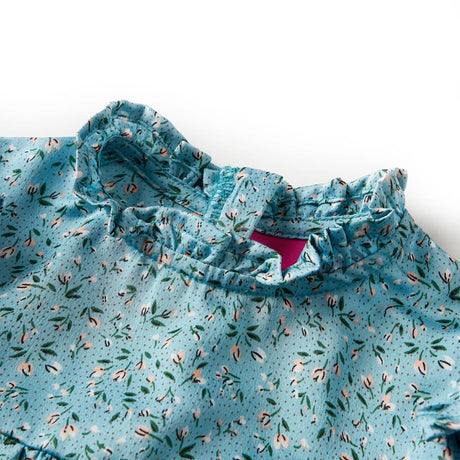 VidaXL Kinderkleid mit langen Ärmeln 140 Blau