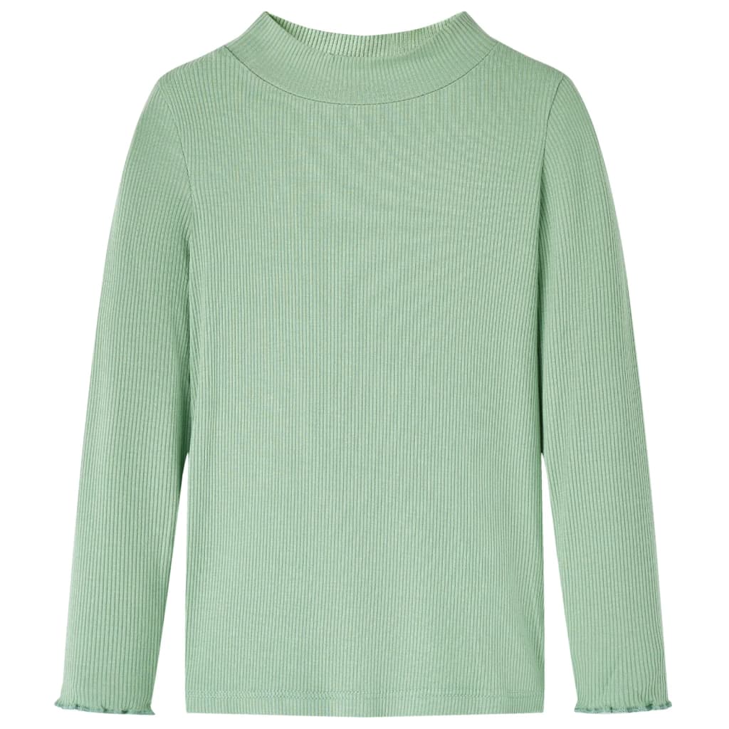 VidaXL Kindershirt mit langen Ärmeln, niedriger Rollkragen 92 dunkles Mint