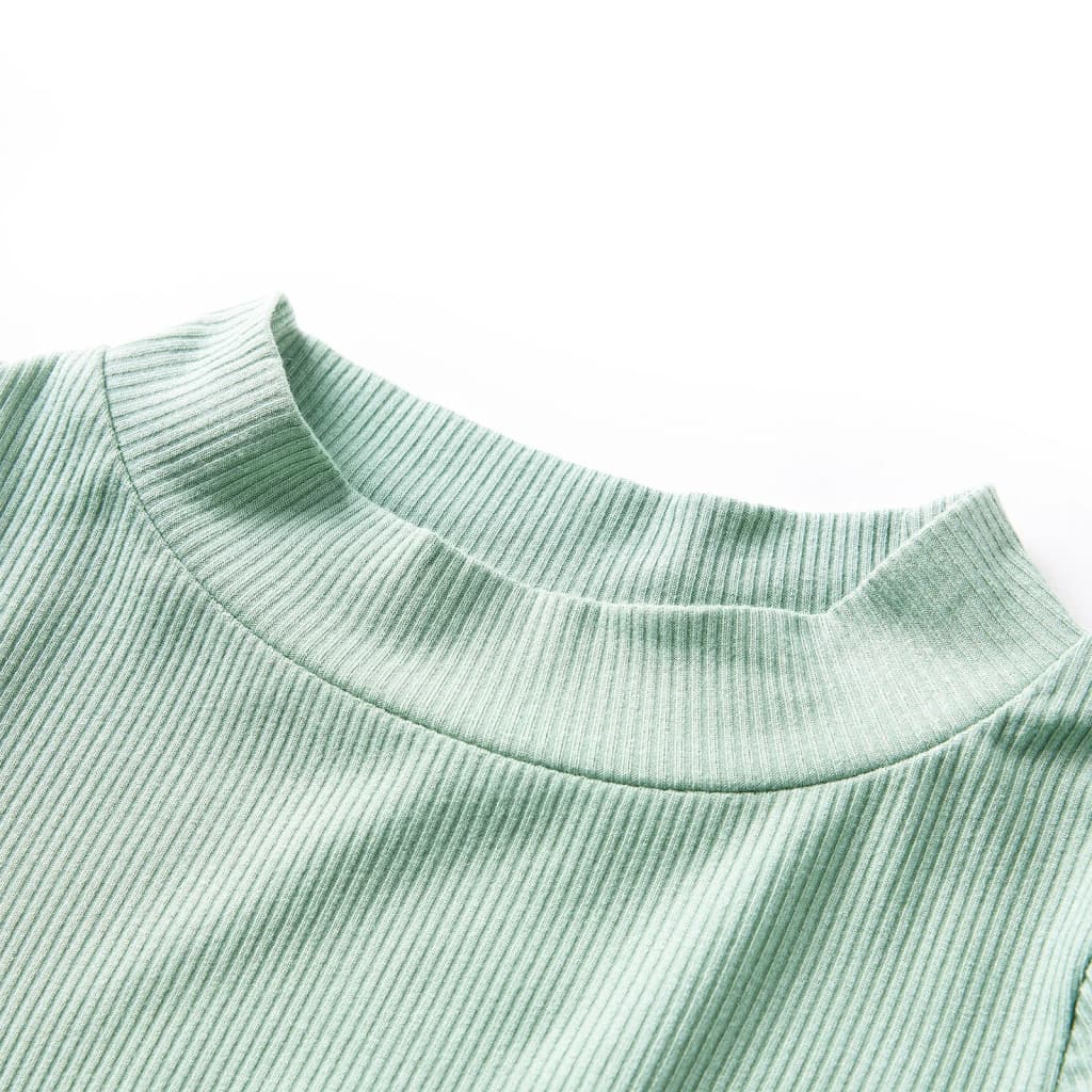 VidaXL Kindershirt mit langen Ärmeln, niedriger Rollkragen 92 dunkles Mint