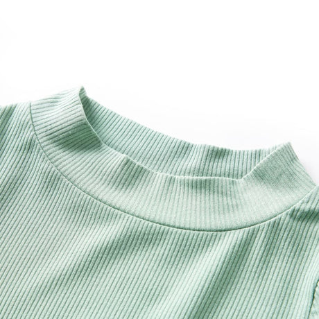 VidaXL Kindershirt mit langen Ärmeln, niedriger Rollkragen 128 dunkles Mint