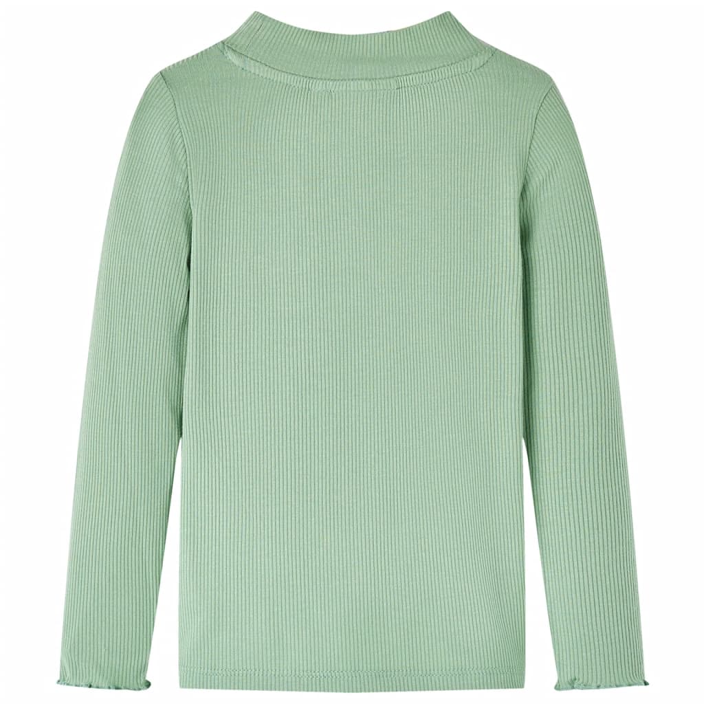 VidaXL Kindershirt mit langen Ärmeln, niedriger Rollkragen 140, dunkles Mint