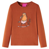 VidaXL Kindershirt mit langen Ärmeln 92 cognacfarben