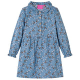 VidaXL Kinderkleid mit langen Ärmeln 128 Petrolfarben