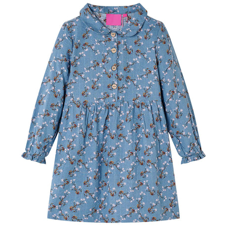 VidaXL Kinderkleid mit langen Ärmeln 128 Petrolfarben