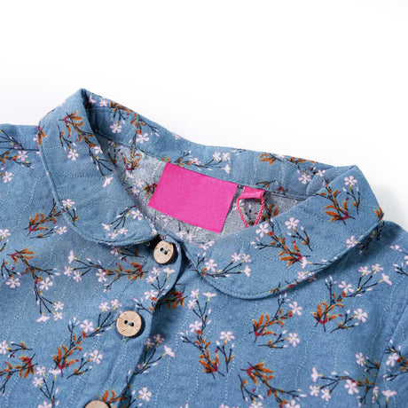 VidaXL Kinderkleid mit langen Ärmeln 128 Petrolfarben