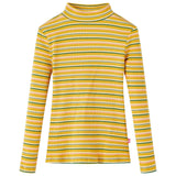 VidaXL Kindershirt mit langen Ärmeln 92 gestreift Ocker