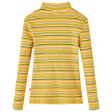 VidaXL Kindershirt mit langen Ärmeln 92 gestreift Ocker